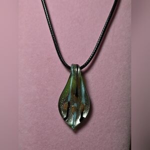 Beautiful Handmade Fused Dichroic Glass Pendant in Silver & Other Colors NWT